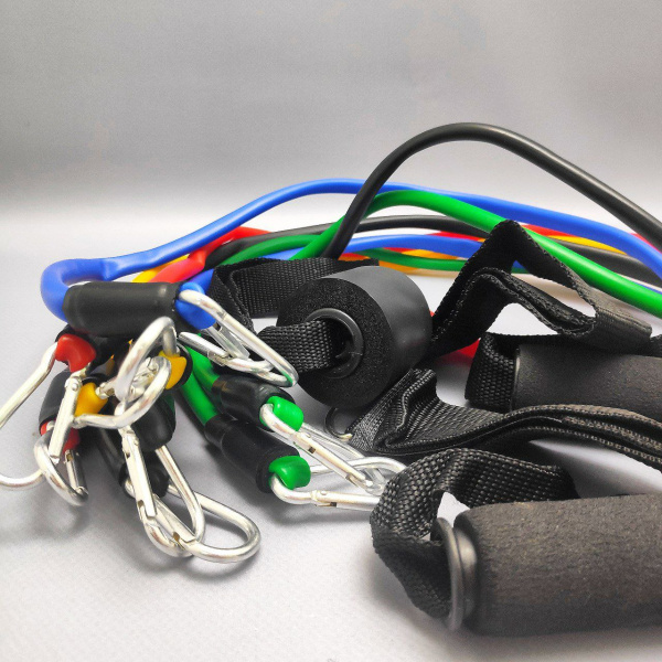 Комплект фитнесс – ремней (тросов), с регулировкой нагрузки для всех групп мышц, набор 11 предметов (эспандер) с книжкой - инструкцией на основные группы мышц Classic